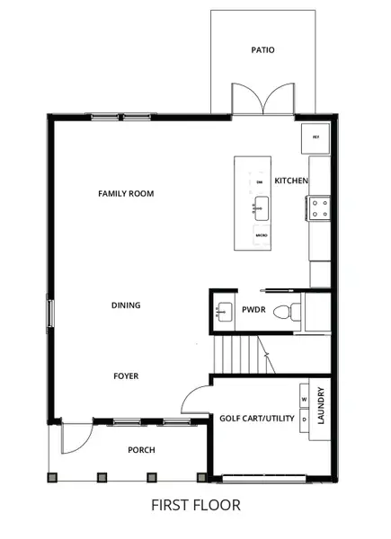 2D floor plan layout for the Maren by Brock Built in Nautilus Pointe, Inlet Beach, FL (Image 3).