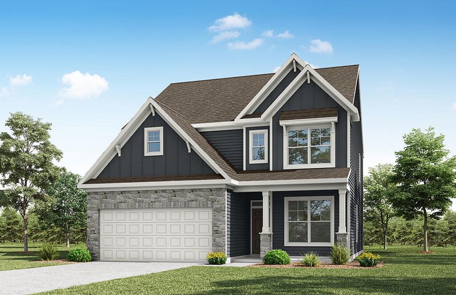 Representative exterior photo of a completed home built from the Oxford by Eastwood Homes in Ferry Grove, Lexington, SC (Image 2).