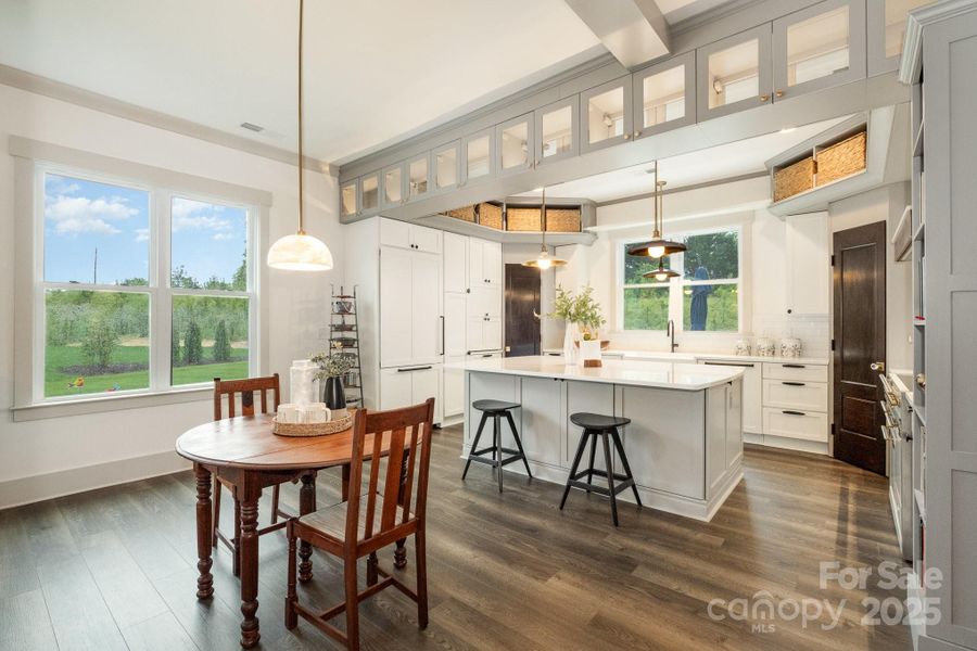 Large windows offer a glimpse into the private rear yard Large windows offer a glimpse into the private rear yard