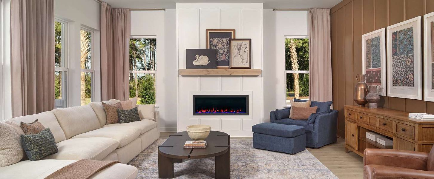 Representative furnished interior of a home built from the Palermo - Waterway by Ashton Woods in Blue Heron Retreat, Little River (Image 7).