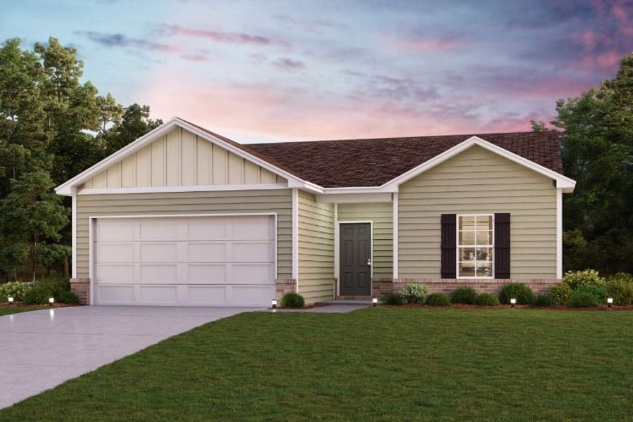 A house with a garage. A house with a garage.