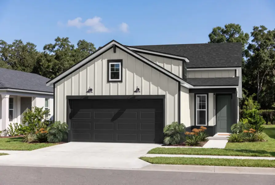 Representative exterior photo of a completed home built from the Flagstone by Del Webb in Del Webb Flagler Beach, Palm Coast, FL (Image 2). Representative exterior photo of a completed home built from the Flagstone by Del Webb in Del Webb Flagler Beach, Palm Coast, FL (Image 2).