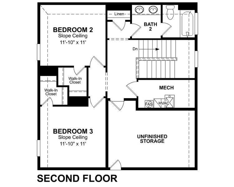2D floor plan layout for the Alpine by Beazer Homes in Wildflower Ranch, Justin, TX (Image 4).