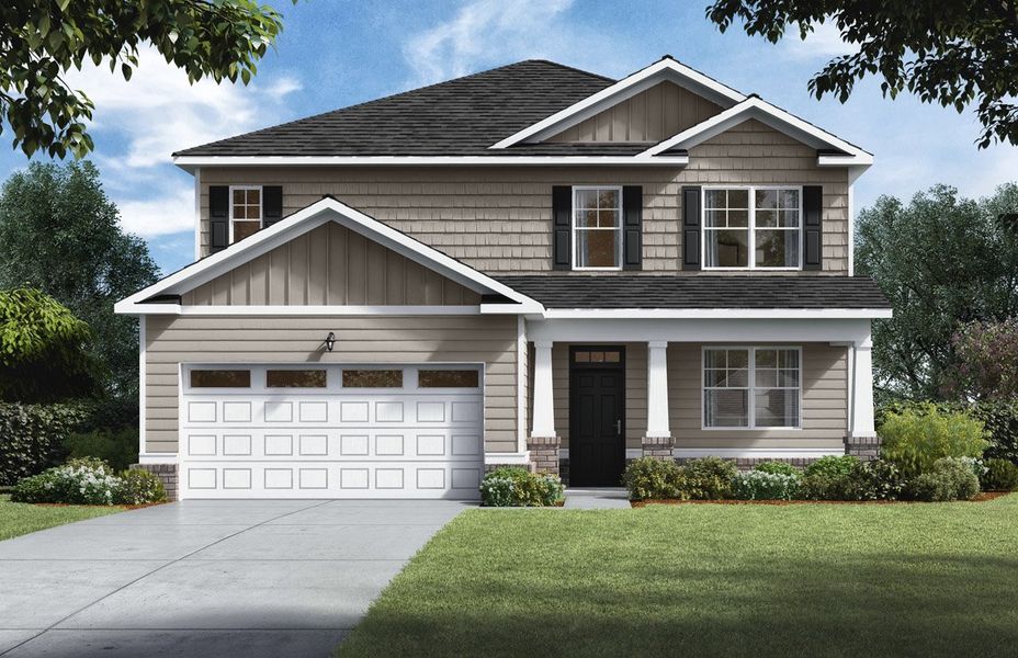 Representative exterior photo of a completed home built from the Elle by D.R. Horton in Southwind Village, Evans, GA (Image 2).