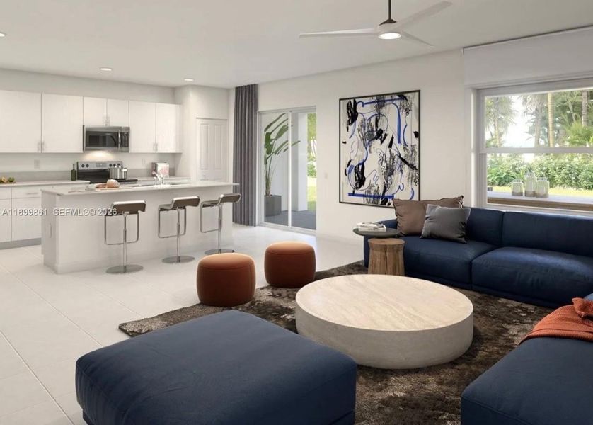 Furnished interior view inside a new home in Hawthorne at Galiano Pointe, Miami (Image 8).