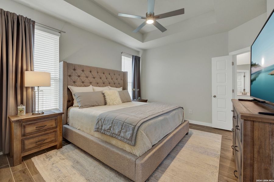 Furnished interior view inside a new home in August Fields, New Braunfels (Image 11).