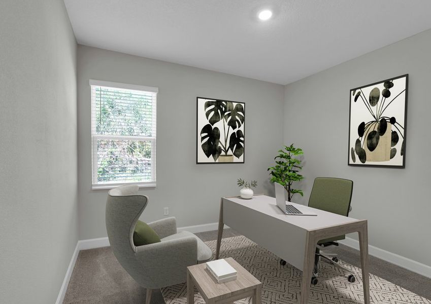 Set up a home office in the Leland's flex room