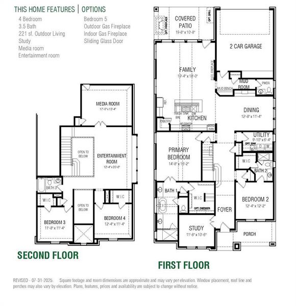 2D floor plan layout of this home in The Grove Frisco, Frisco, TX (Image 3).