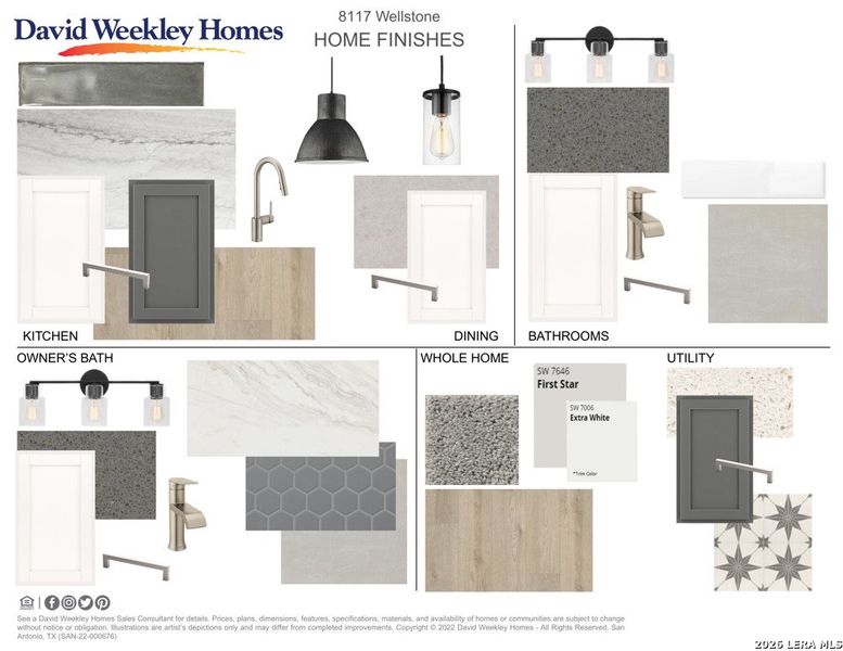 Sample of building materials used in homes in The Crossvine 55’, Schertz (Image 3).
