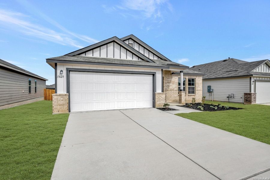 Front exterior of a new home in Winding Brook, San Antonio, TX, highlighting curb appeal (Image 2). Front exterior of a new home in Winding Brook, San Antonio, TX, highlighting curb appeal (Image 2).