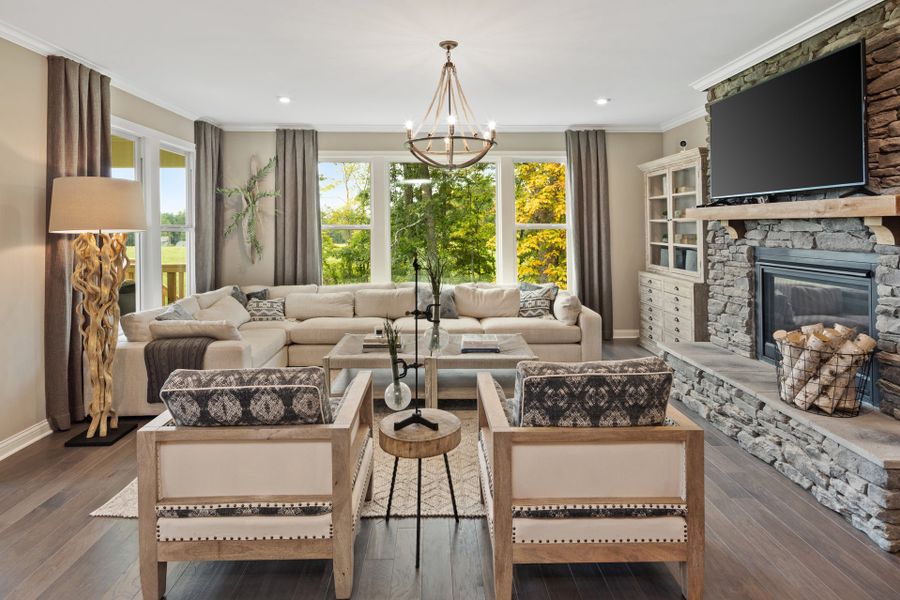 Representative furnished interior of a home built from the Everett by Fischer Homes in Woodberry, Canton (Image 16).