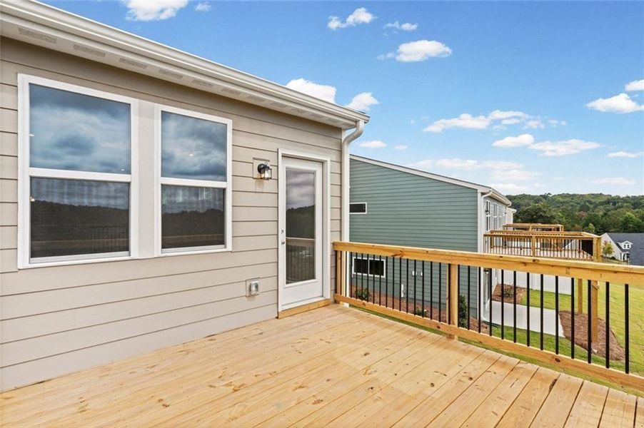 Exterior details and patio area of a home in Villas at Gold Creek, Dawsonville (Image 3).