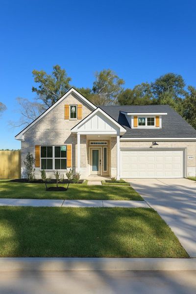 Front exterior of a new home in Dayton Colbert, Dayton, TX, highlighting curb appeal (Image 1).