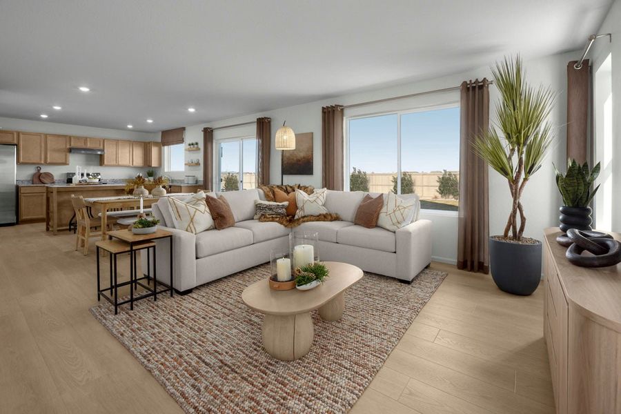 Representative furnished interior of a home built from the 1923 by KB Home in Legato, Commerce City (Image 3).