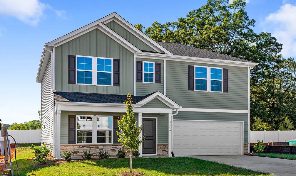 Front exterior of a new home in Hanes Lake, Winston-Salem, NC, highlighting curb appeal (Image 24).