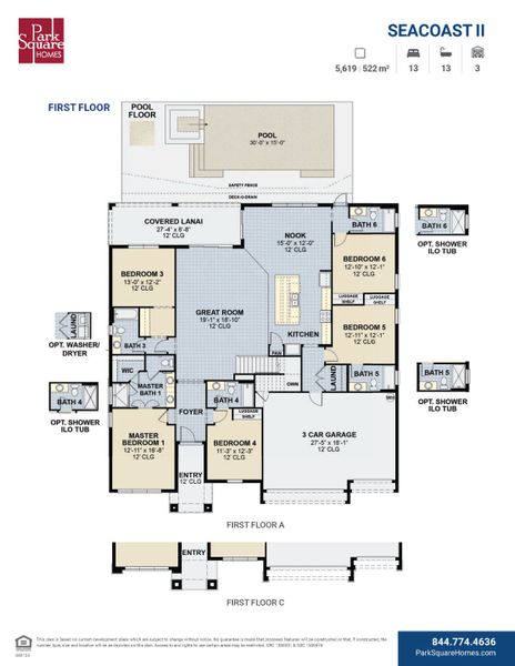 2D floor plan layout for the Seacoast II by Park Square Residential in Elevated at Sonoma Resort, Kissimmee, FL (Image 3). 2D floor plan layout for the Seacoast II by Park Square Residential in Elevated at Sonoma Resort, Kissimmee, FL (Image 3).