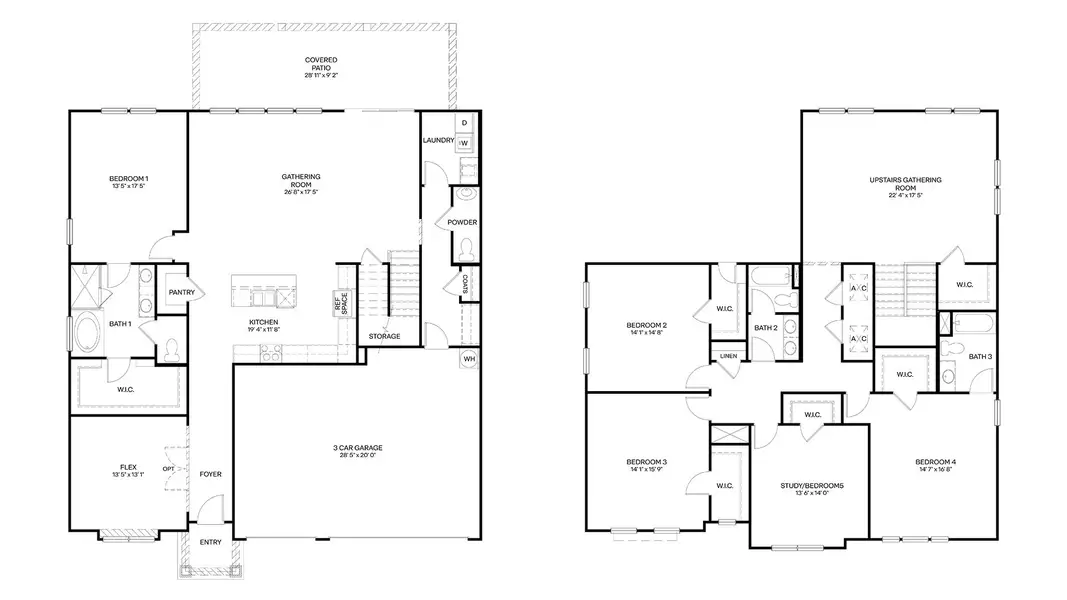 2D floor plan layout for the Englewood by D.R. Horton in Broward Key, Jacksonville, FL (Image 3). 2D floor plan layout for the Englewood by D.R. Horton in Broward Key, Jacksonville, FL (Image 3).