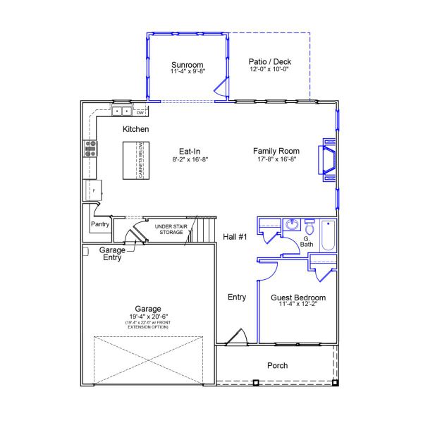 2D floor plan layout of this home in Gates at Windermere, Blythewood, SC (Image 3).