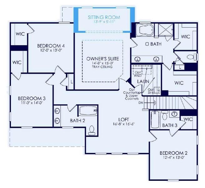 2D floor plan layout of this home in Sterling Pointe, Cumming, GA (Image 5).