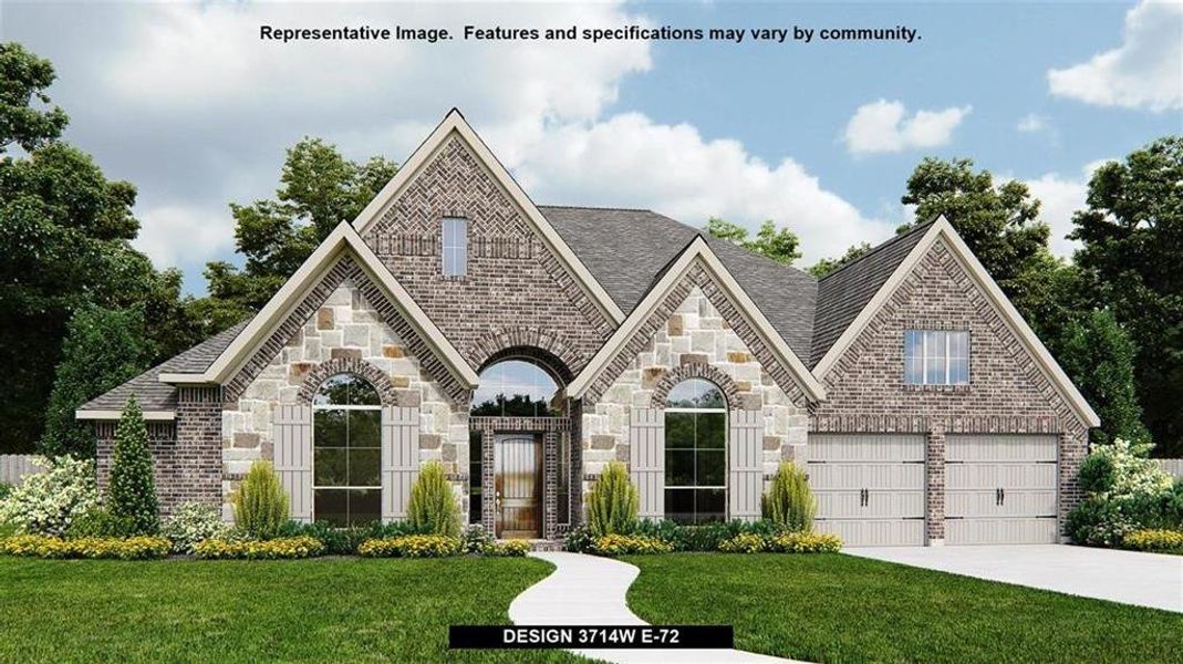 Front exterior of a new home in Ventana 70', Fort Worth, TX, highlighting curb appeal (Image 1).