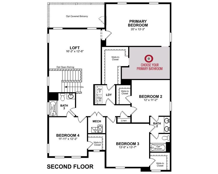 2D floor plan layout for the Riverside by Beazer Homes in Acacia, Cumming, GA (Image 4).
