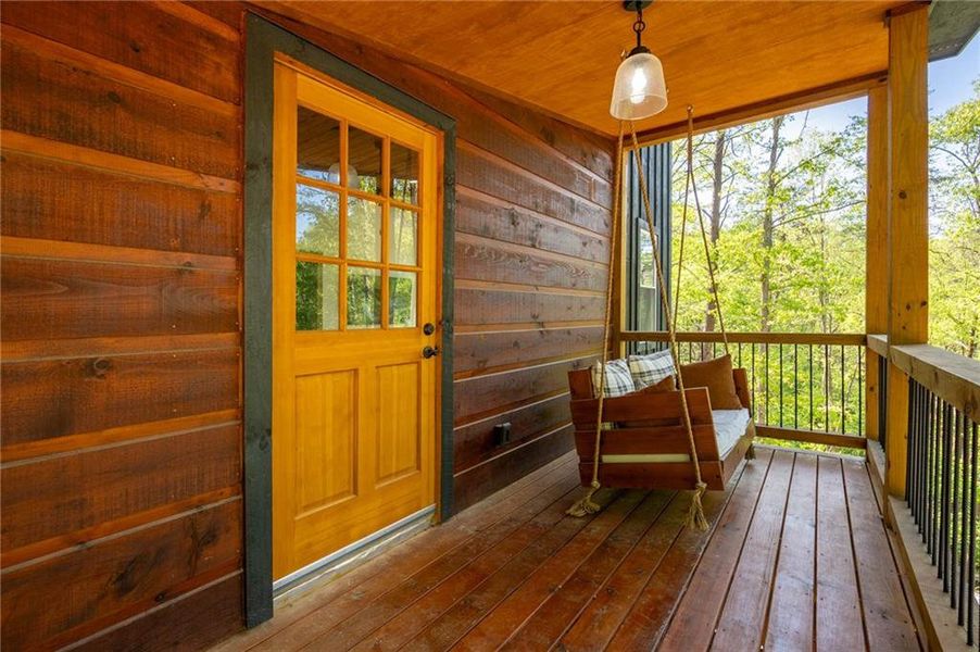 Exterior details and patio area of a home in , Ellijay (Image 19).