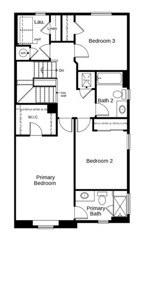 2D floor plan layout of this home in The Nest Villas at Canyon Creek, Erie, CO (Image 4).