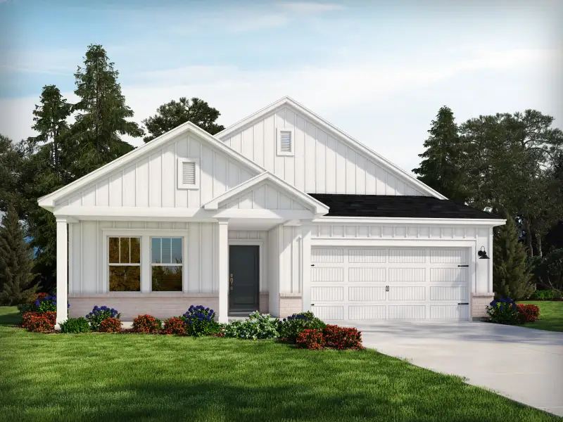 Representative exterior photo of a completed home built from the Gibson by Meritage Homes in Creekside Point, Little River, SC (Image 3). Representative exterior photo of a completed home built from the Gibson by Meritage Homes in Creekside Point, Little River, SC (Image 3).