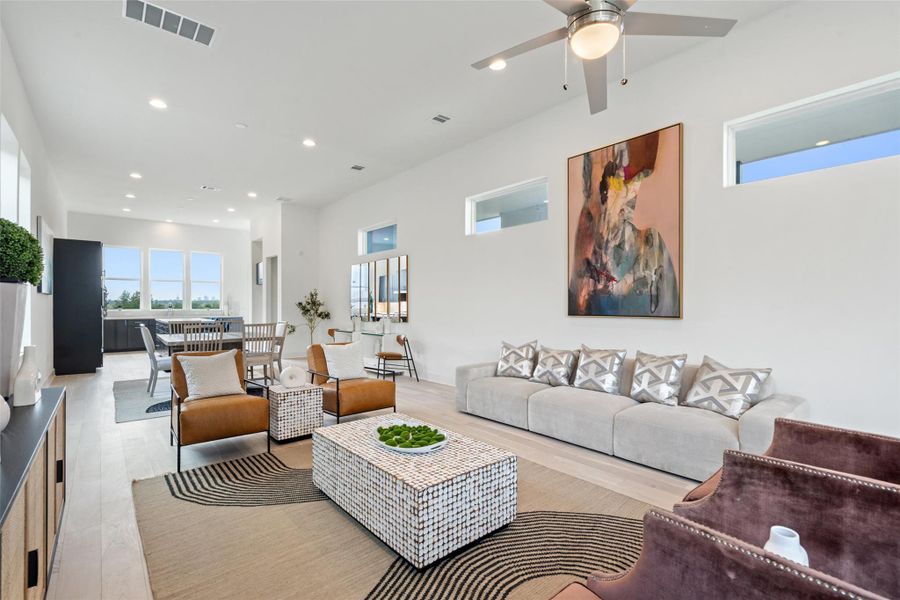 Furnished interior view inside a new home in Agave, Austin (Image 8). Furnished interior view inside a new home in Agave, Austin (Image 8).