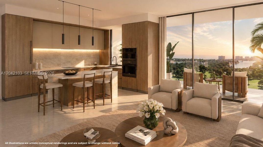 Furnished interior view inside a new home in , Miami (Image 4). Furnished interior view inside a new home in , Miami (Image 4).