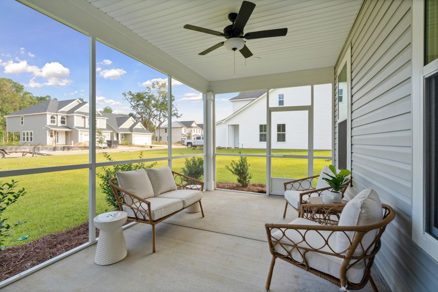 Exterior details and patio area of a home in Sweetgrass Station, Summerville (Image 3).