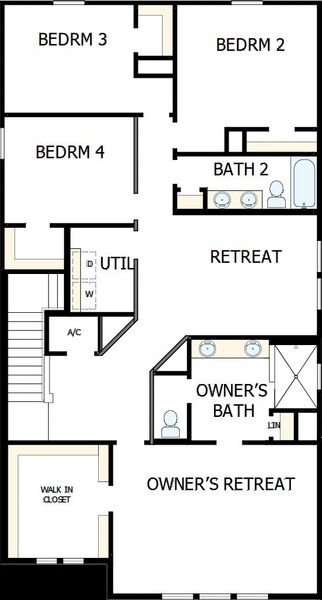 2D floor plan layout of this home in Persimmon Place – Garden Series, Wesley Chapel, FL (Image 3).