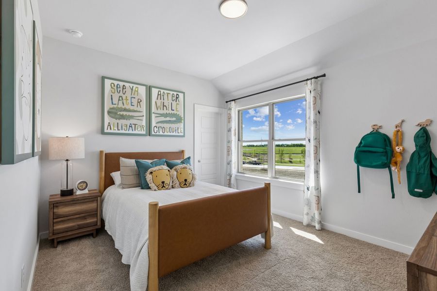 Bedroom in a Sunset Ranch Winters Model Home in Gunter TX by Trophy Signature Homes