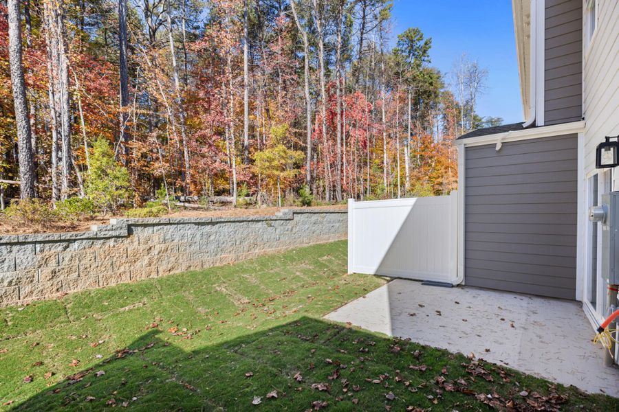 Exterior details and patio area of a home in Harbor Crossing, Greensboro (Image 25).