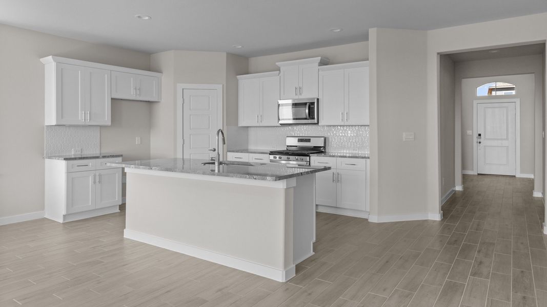 Representative furnished interior of a home built from the CARLSBAD by D.R. Horton in Northwest Passage, Midland (Image 4). Representative furnished interior of a home built from the CARLSBAD by D.R. Horton in Northwest Passage, Midland (Image 4).