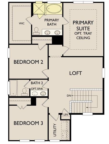 2D floor plan layout of this home in The Cottages at Lariat, Liberty Hill, TX (Image 2). 2D floor plan layout of this home in The Cottages at Lariat, Liberty Hill, TX (Image 2).