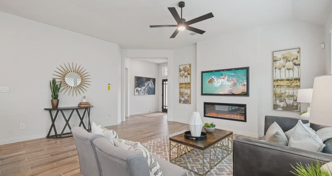 Furnished interior view inside a new home in Stream Waters, Buda (Image 10).