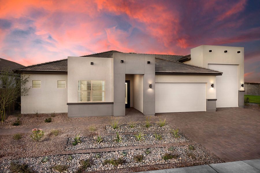 Representative exterior photo of a completed home built from the Lilac by Mattamy Homes in Las Ventanas - RV Collection, Goodyear, AZ (Image 24). Representative exterior photo of a completed home built from the Lilac by Mattamy Homes in Las Ventanas - RV Collection, Goodyear, AZ (Image 24).