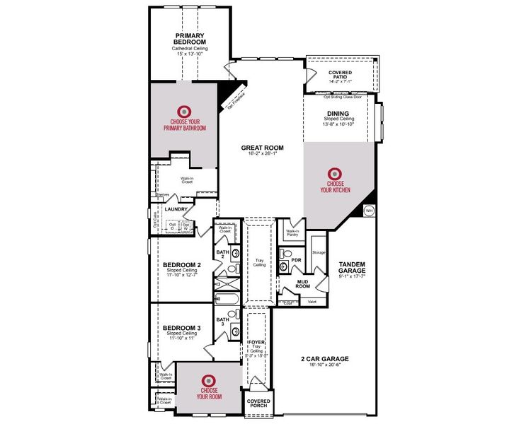 2D floor plan layout for the Biltmore by Beazer Homes in Ellwood, Iowa Colony, TX (Image 3).