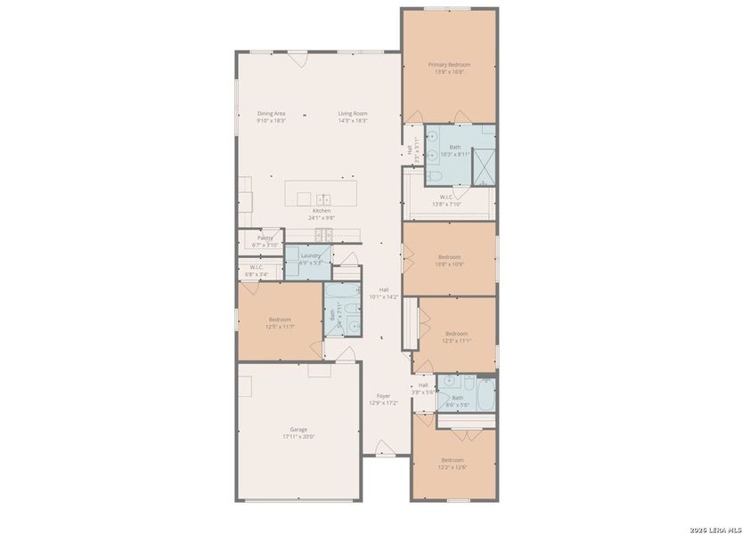 2D floor plan layout of this home in Navarro Ranch, Seguin, TX (Image 5).