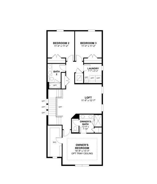 2D floor plan layout for the Sandestin - Avenue Collection by M/I Homes in Center Lake on the Park, St. Cloud, FL (Image 4).