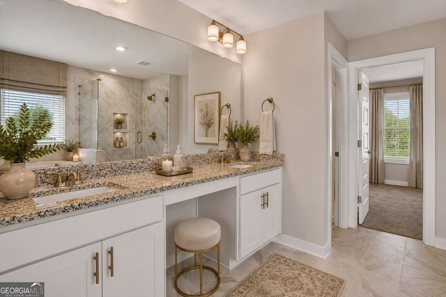 Furnished interior view inside a new home in The Fairways at Mirror Lake, Villa Rica (Image 31).