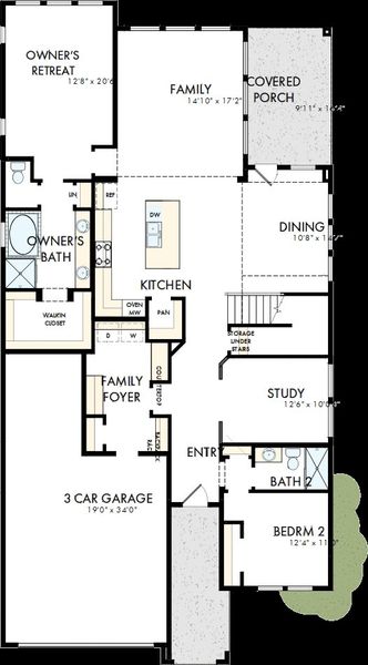 2D floor plan layout of this home in The Parks at Wilson Creek, Celina, TX (Image 2). 2D floor plan layout of this home in The Parks at Wilson Creek, Celina, TX (Image 2).