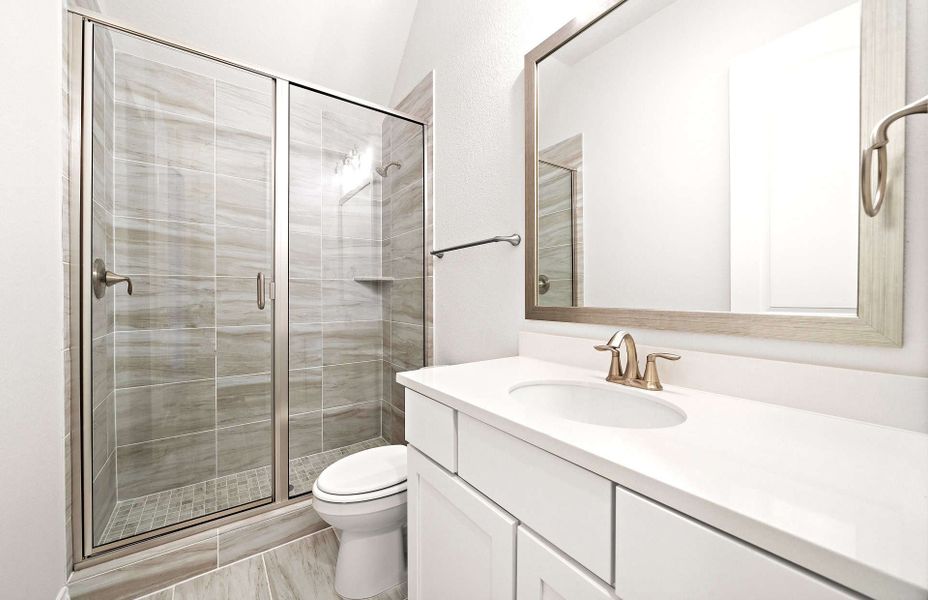 Representative furnished interior of a home built from the 2406 by Ravenna Homes in The Highlands 55′, Porter (Image 17).