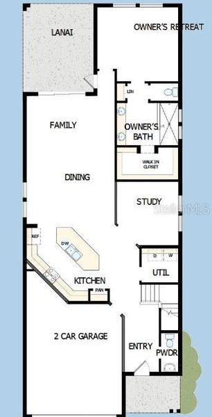2D floor plan layout of this home in Chapel Crossings - Garden Series, Wesley Chapel, FL (Image 3). 2D floor plan layout of this home in Chapel Crossings - Garden Series, Wesley Chapel, FL (Image 3).