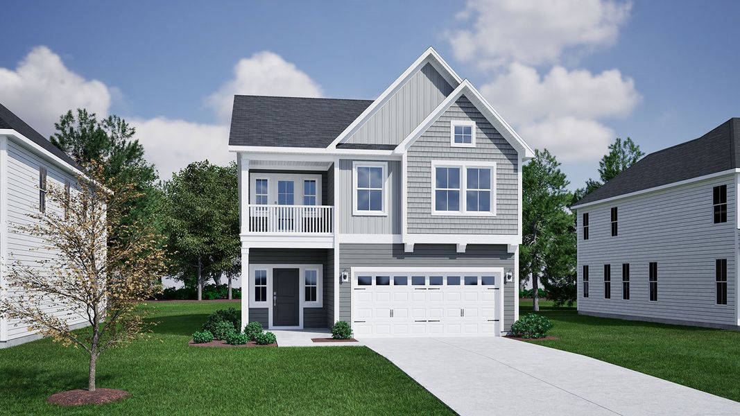 Representative exterior photo of a completed home built from the Dabney - Vanguard Collection by Mungo Homes in Porter Ridge, Elgin, SC (Image 17).