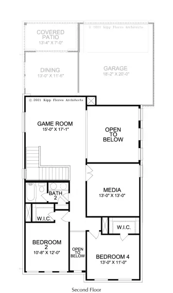 2D floor plan layout for the Harwood by Landon Homes in Lexington Frisco, Frisco, TX (Image 6).