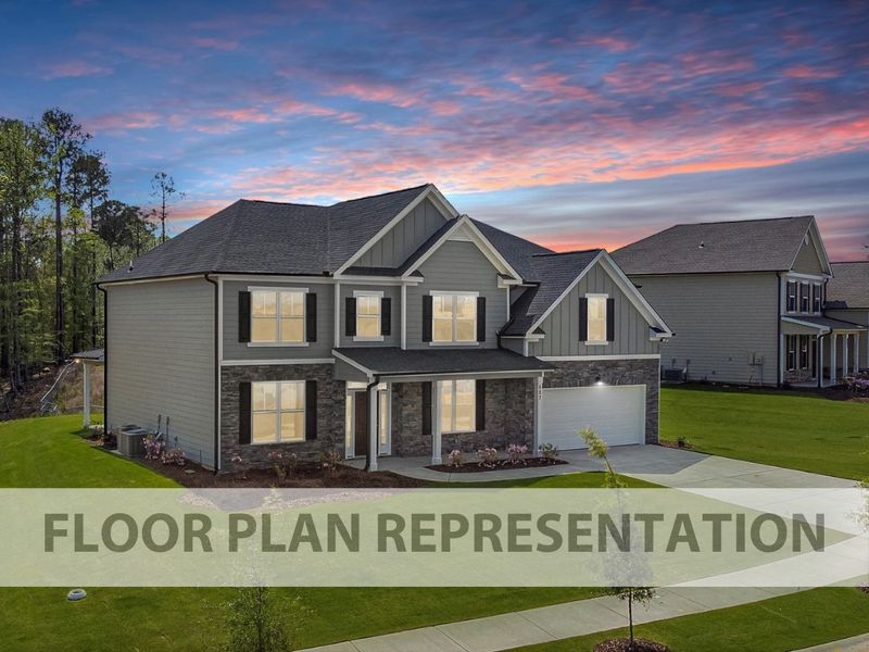 Lit Front Exterior Floorplan Representation Photo | The Ashworth VI Lit Front Exterior Floorplan Representation Photo | The Ashworth VI