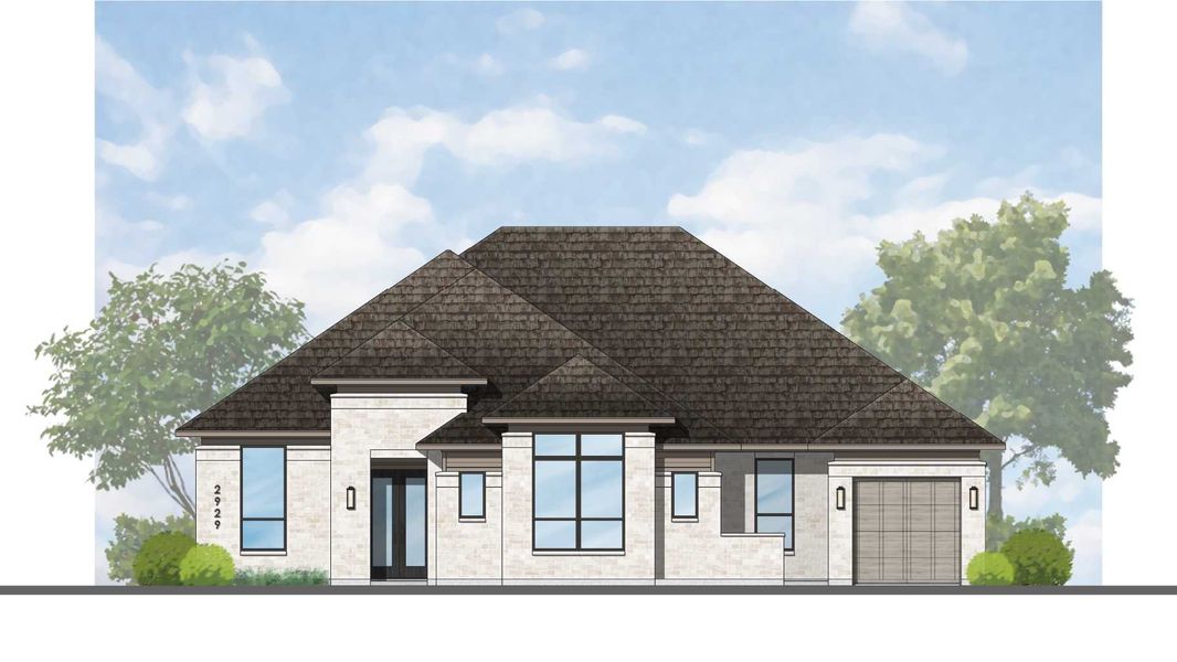 Representative rendering of the exterior for the 282 Plan by Highland Homes (Image 3). Representative rendering of the exterior for the 282 Plan by Highland Homes (Image 3).