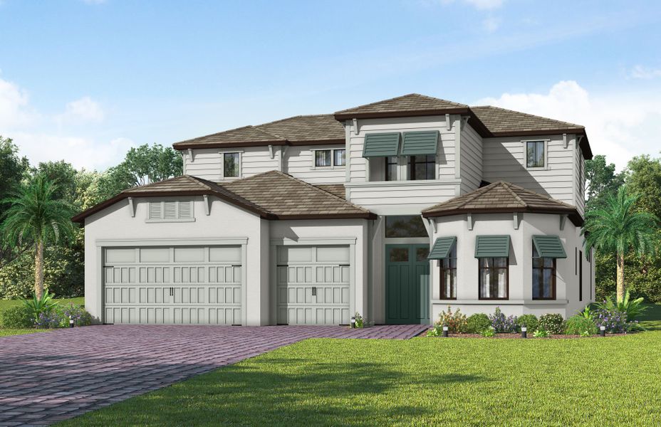 Representative exterior photo of a completed home built from the Layton Grande by Del Webb in Del Webb Naples, Ave Maria, FL (Image 22).